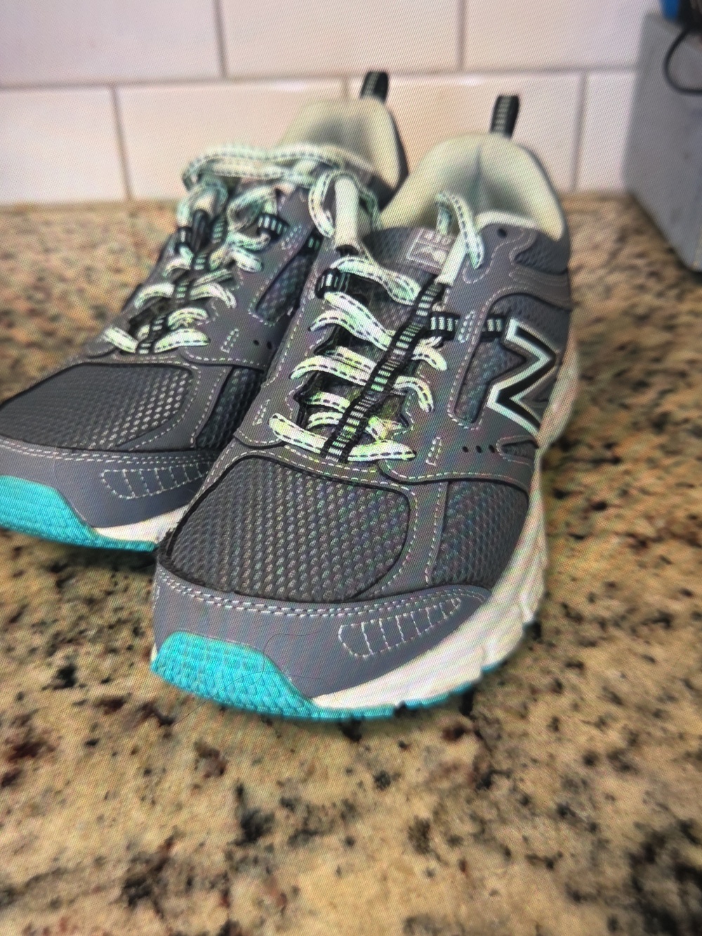 New Balance Women’s Gray and Teal Running Sneakers